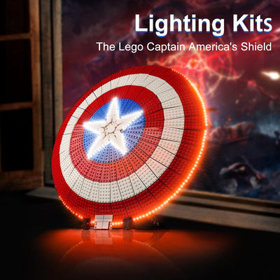 cooldac Led Licht Kit für Lego 76262 Marvel Captain Americas Schild Set (Nur Beleuchtung, Kein Lego)