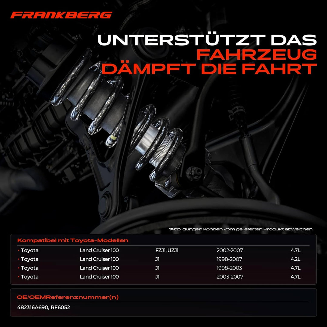 Frankberg 2x Federn Fahrwerksfeder Hinterachse Kompatibel mit Land Cruiser 100 FZJ1 UZJ1 2002-2007 L