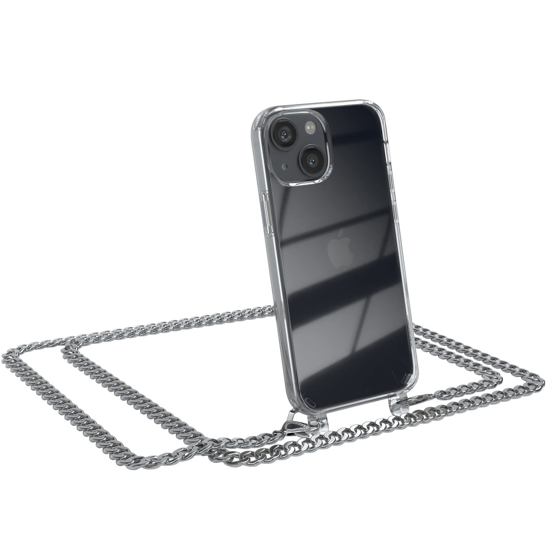 EAZY CASE Handykette kompatibel mit iPhone 13 Mini Handyhülle mit Metall Umhängeband und Ersatz Kord