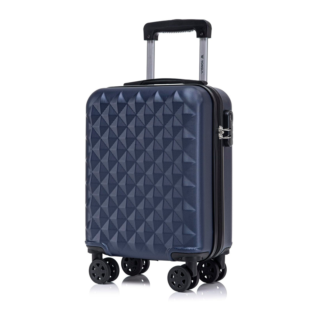 Koffer Suitcase S Dunkelblau, Trolley Reisekoffer, Kabinenkoffer Rollkoffer Handgepäck mit 4 Rollen