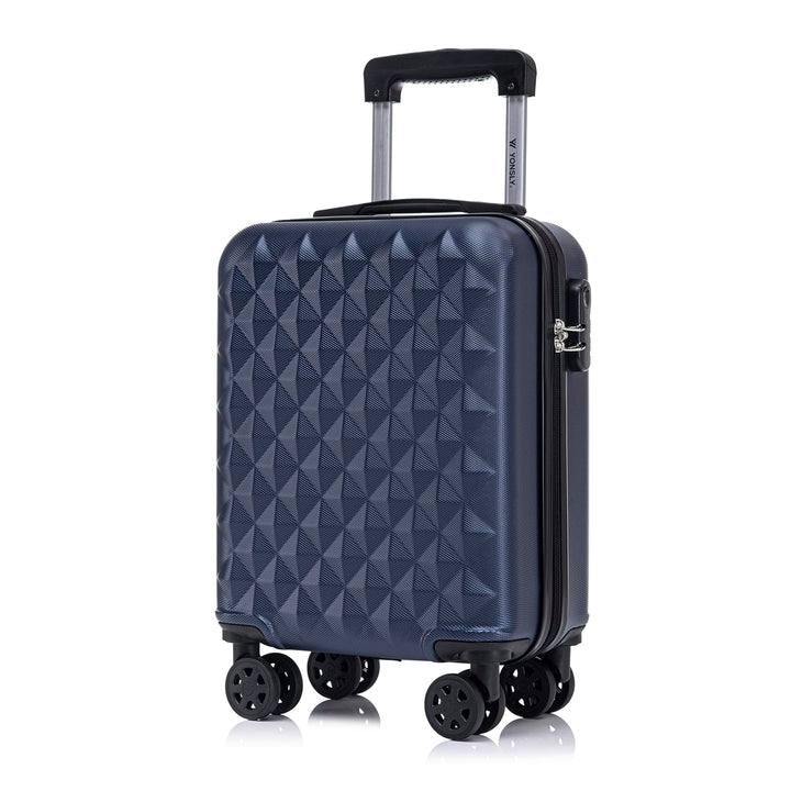 Koffer Suitcase S Dunkelblau, Trolley Reisekoffer, Kabinenkoffer Rollkoffer Handgepäck mit 4 Rollen
