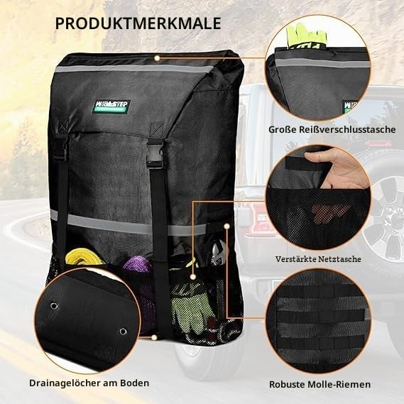 Ersatzrad-Müllbeutel, Offroad-Ersatzrad-Aufbewahrungstaschen, robuste Müllbeutel für Lkw-Heckklappe,