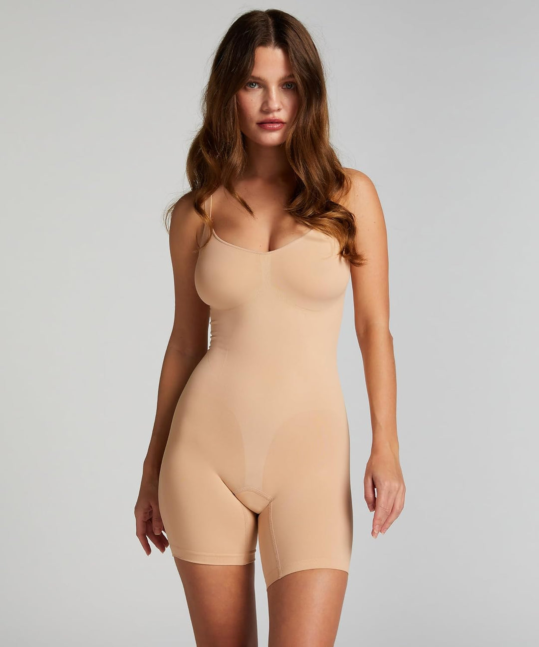 Hunkemöller Nahtlos betonender Bodysuit mit hohem Beinausschnitt, rugby tan