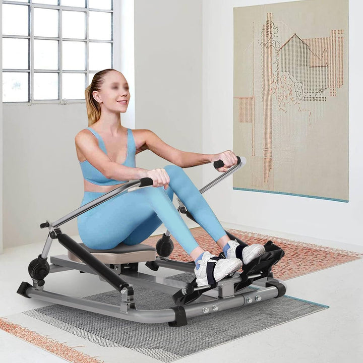 Rudergerät für Zuhause, Vertikale Aufbewahrung, Hydraulisches Fitness-Rudergerät, Verstellbarer Wide