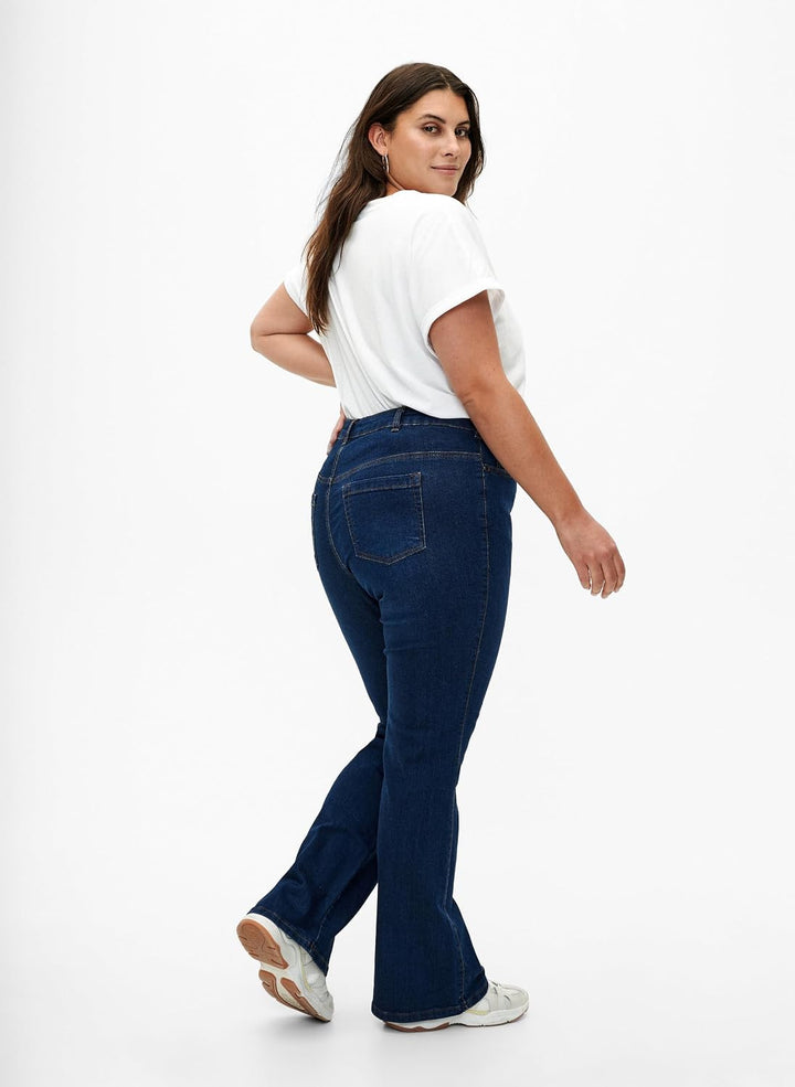 Zizzi Frauen Plus Grösse Ellen Jeans Bootcut hohe Taille Grössen - Plus Size Damenkleidung 42W / 32L
