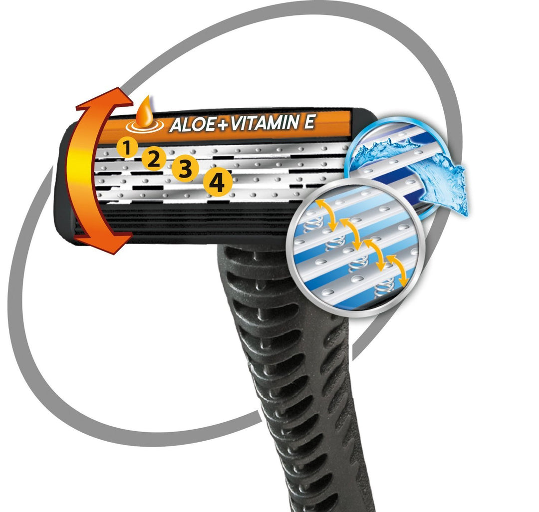 BIC 10 Stück Hüllen für 4 Rasierer Flex 4 (4 Klingen) + Gleitstreifen