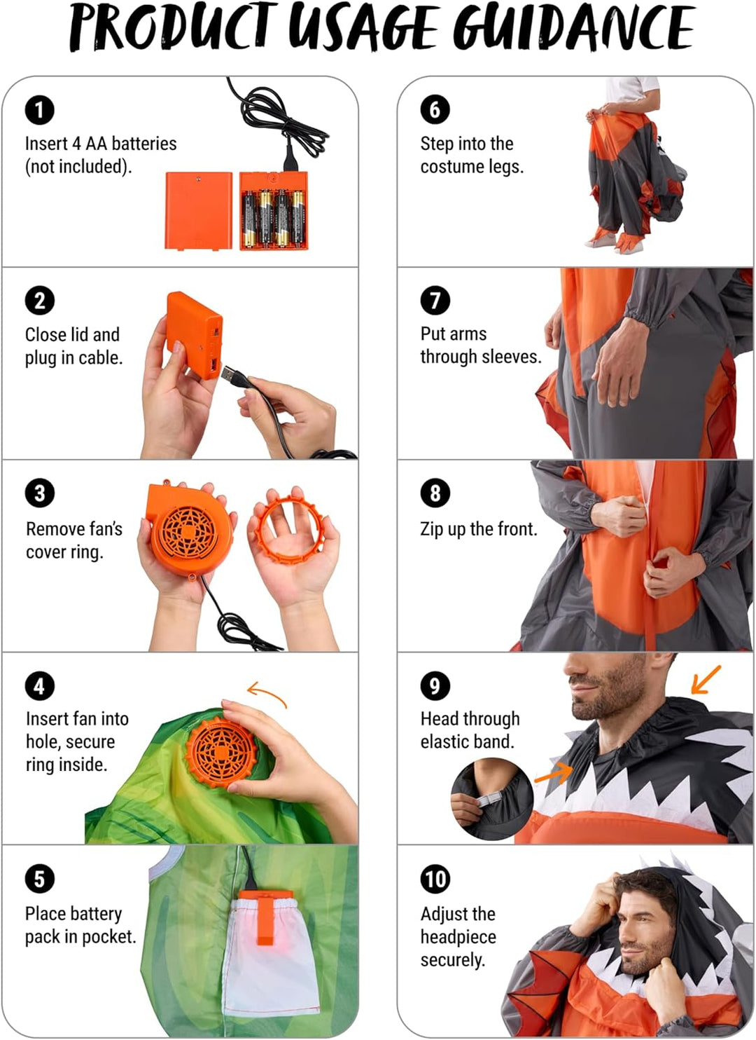 Spooktacular Creations Osterhase Aufblasbares Kostüme für Erwachsene Aufblasbares Osterkostüm mit ro