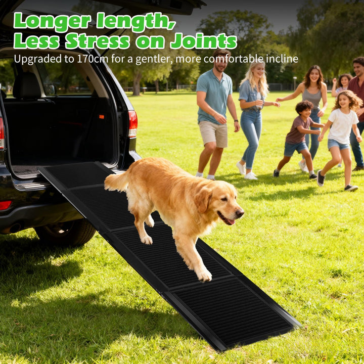 Nobleza - Hunderampe Auto klappbar 170cm, Klappbare Hunderampe mit Anti-Rutsch-Oberfläche, Hunderamp