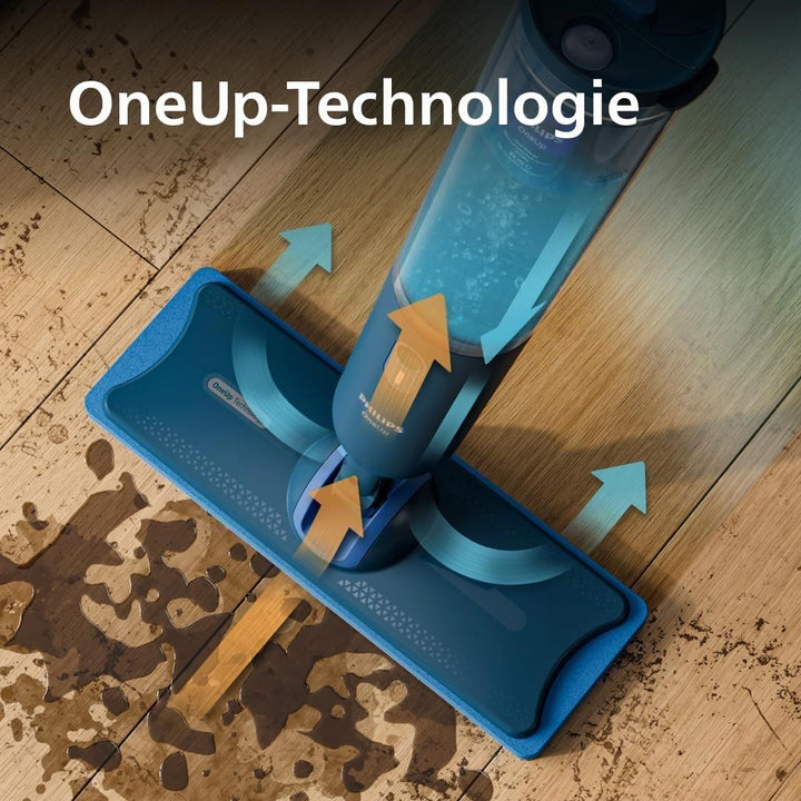 Philips OneUp Ersatzpad für Holz, Parkett &amp; Linoleum – Saugt Schmutzwasser auf &amp; wischt mit sauberem