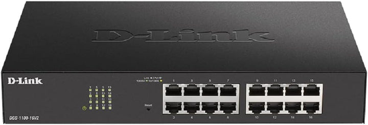 D-Link DGS-1100-16V2/E 16-Port Gigabit Smart Switch (10/100/1000 Mbit/s, einfache Plug & Play-Instal