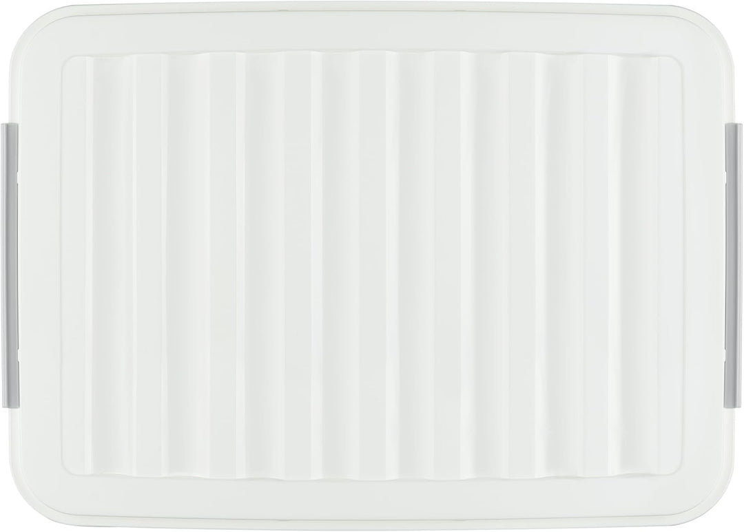 Cetomo,55L,6er-Pack, Aufbewahrungsbox mit deckel,Aufbewahrungsboxen, mit Clips, stapelbar, Wohnzimme