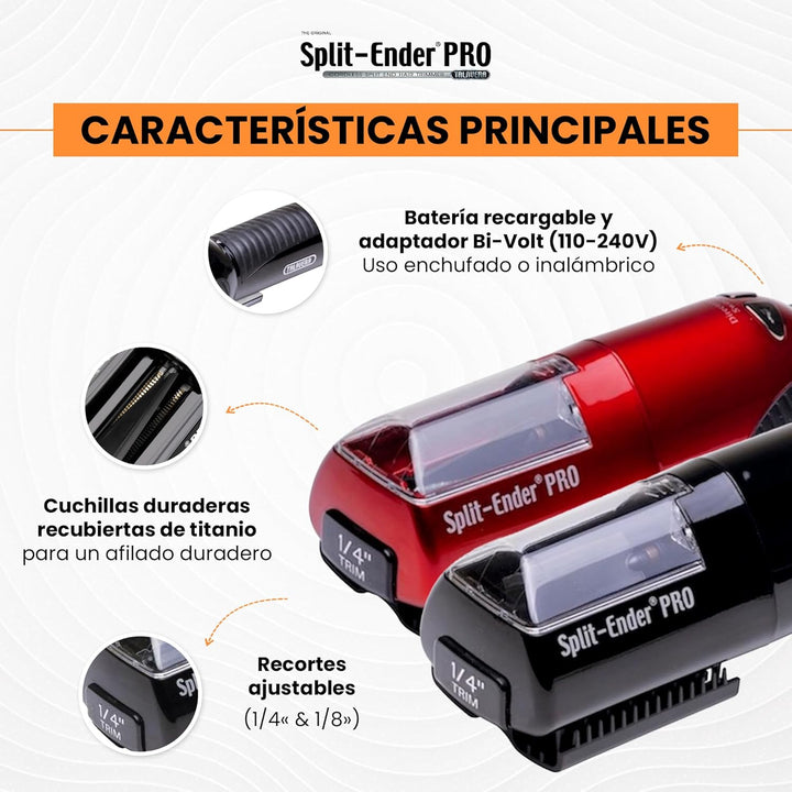 Split Ender PRO – Professionelles Salon-Gerät, titanbeschichtete Klingen, kabelloser Spliss-Trimmer