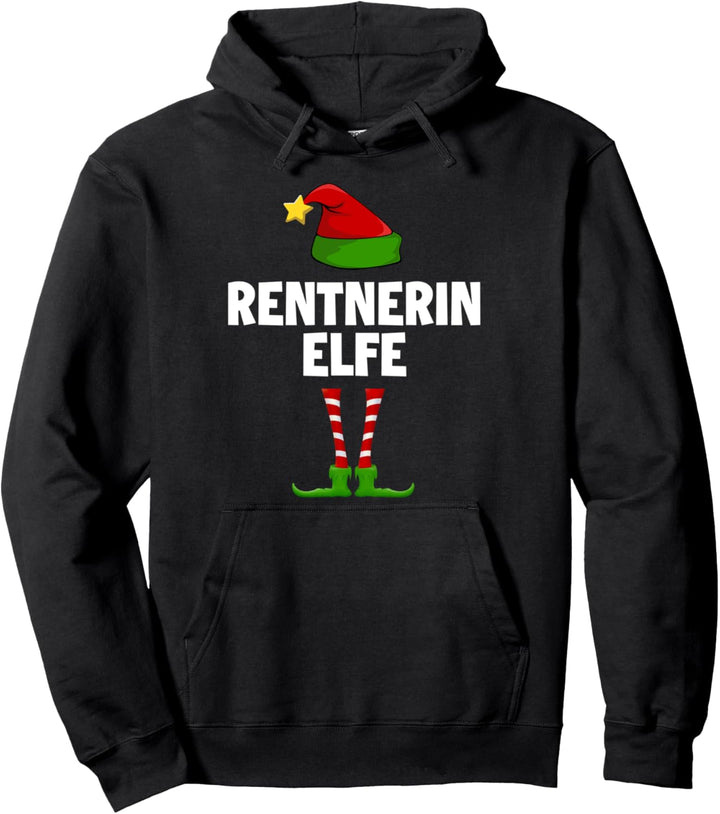 Rentnerin Elfe Partnerlook Familien Elfen Outfit Weihnachts Pullover Hoodie