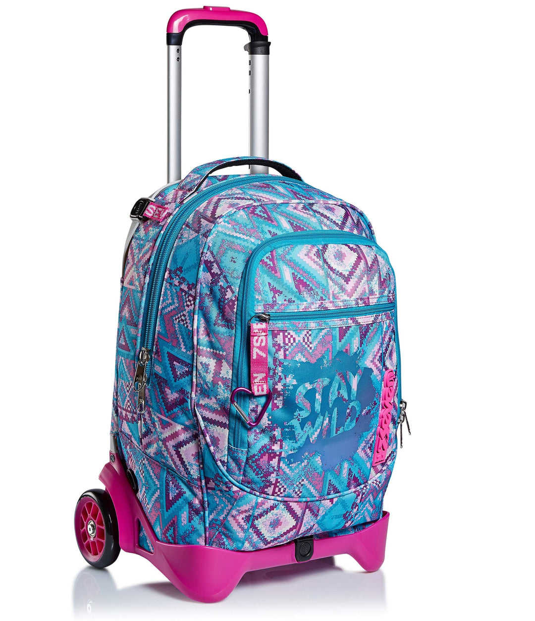 Seven Trolley, Rucksack mit Trolleyfunktion, Schulranzen mit Rollen, 3 in 1, Abnehmbarer Rucksack, a
