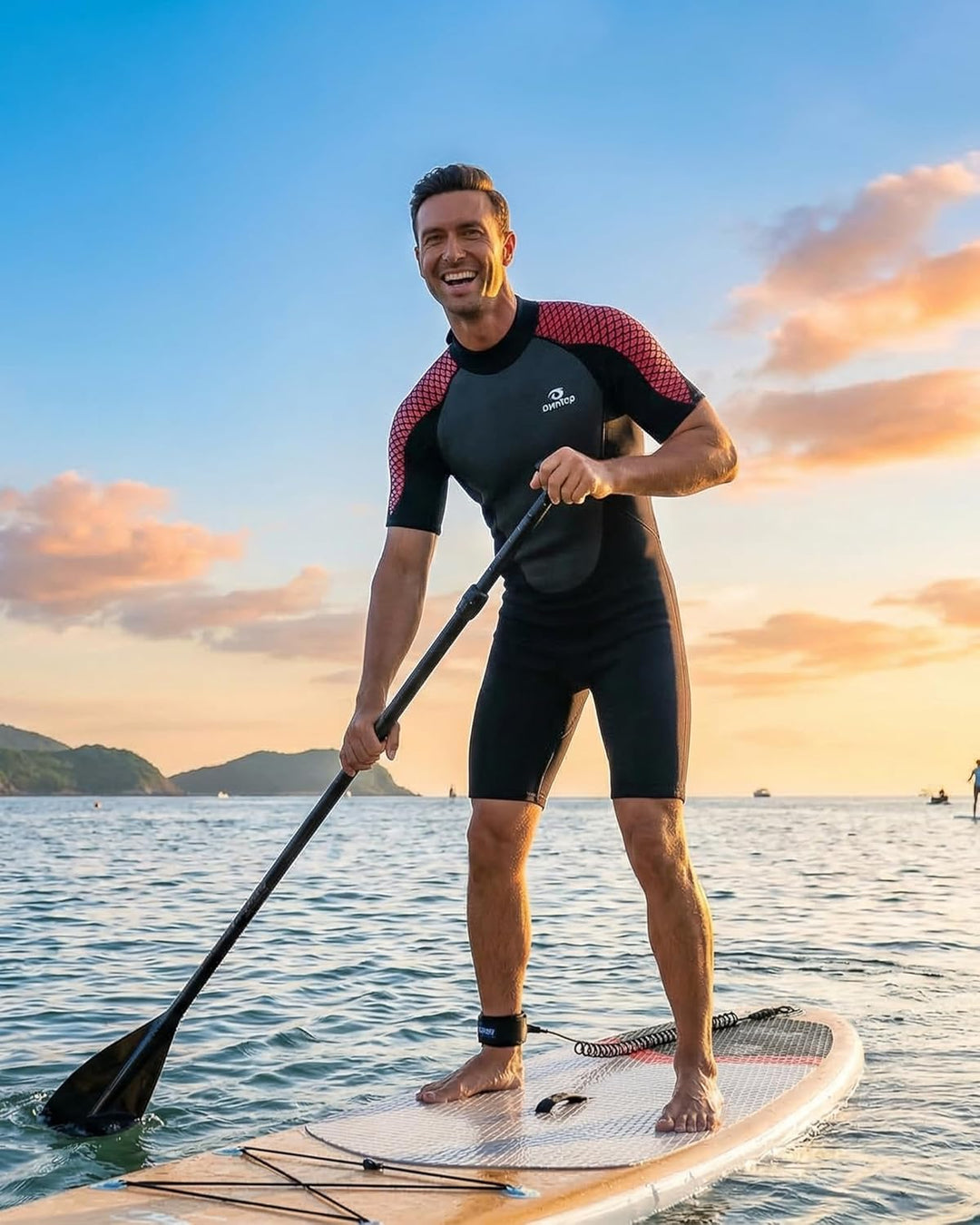 Owntop Neoprenanzug kurz Herren &amp; Damen, 3/2 mm Neopren Wetsuit für Tauchen, Surfen, Schwimmen und K