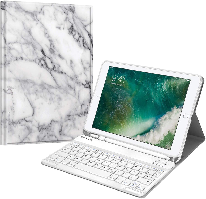 Fintie Tastatur Hülle für iPad 9.7 2018 (6. Generation), Soft TPU Rückseite Gehäuse Keyboard Case mi