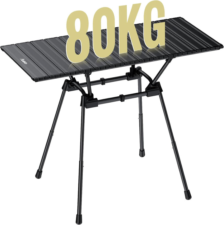 Anbte Campingtisch Klapptisch aus Aluminium 88x40cm(LXB) mit 4 verstellbare Höhen 51/63/67/71cm, Auf