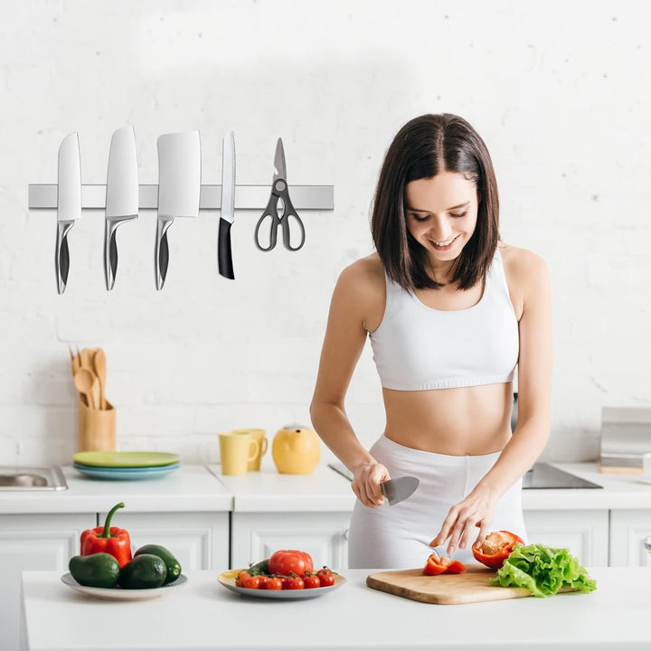 Tuevob 50cm Messerhalter Magnetisch Selbstklebend Messer Magnetleiste Edelstahl Magnet Messer Halter