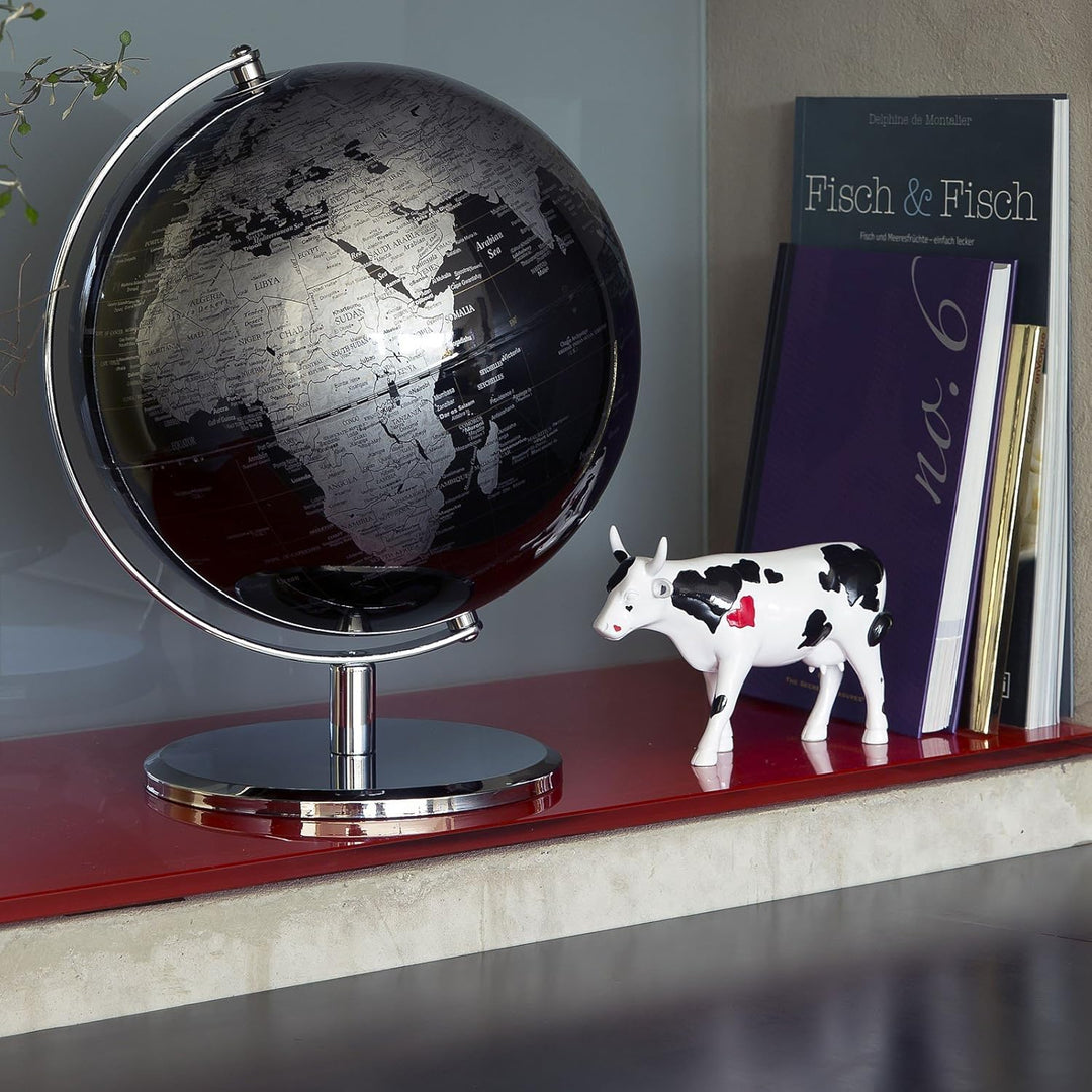 emform Tischglobus Darkchrome Planet, Aluminium & Kunststoff, 250 x 300 mm, Darkchrome