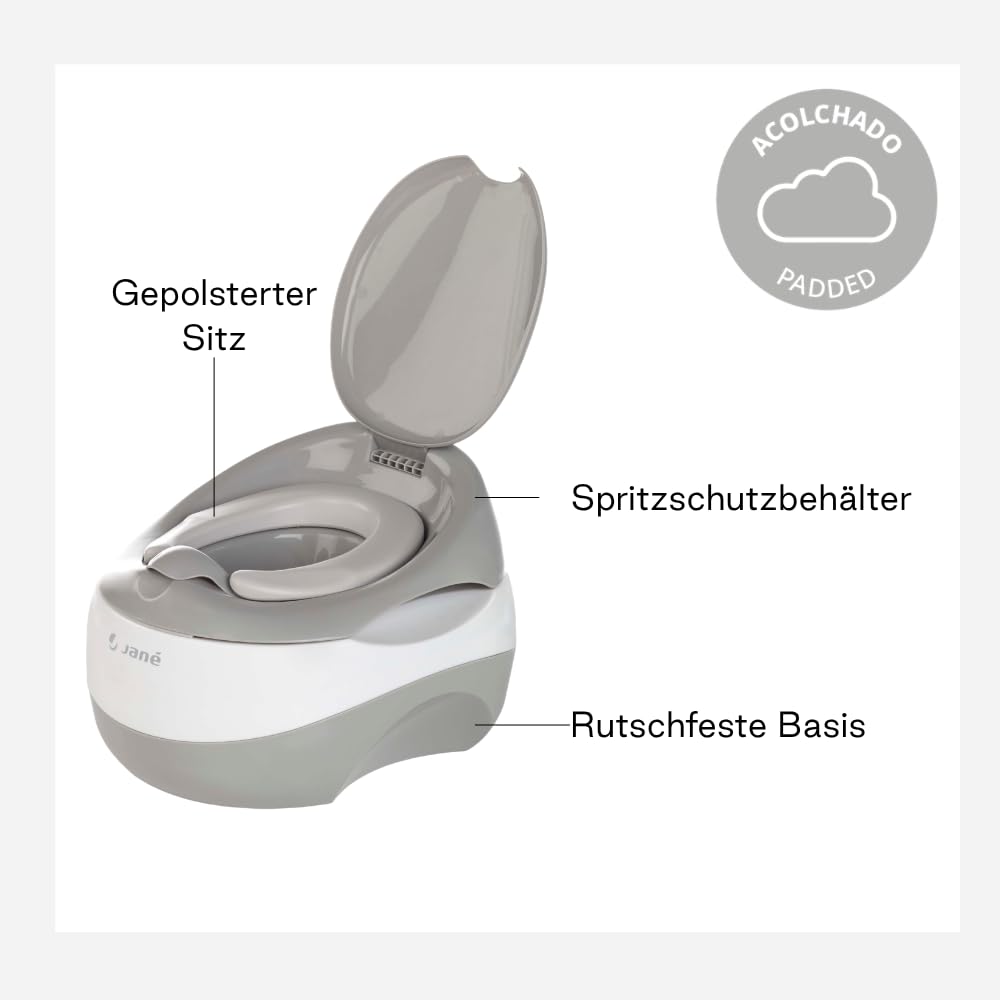 3-in-1 Lerntöpfchen für Babys von Jané, Toilettenreduzierer, Sitzerhöhung, ab dem 18 Monat, bis zu 5