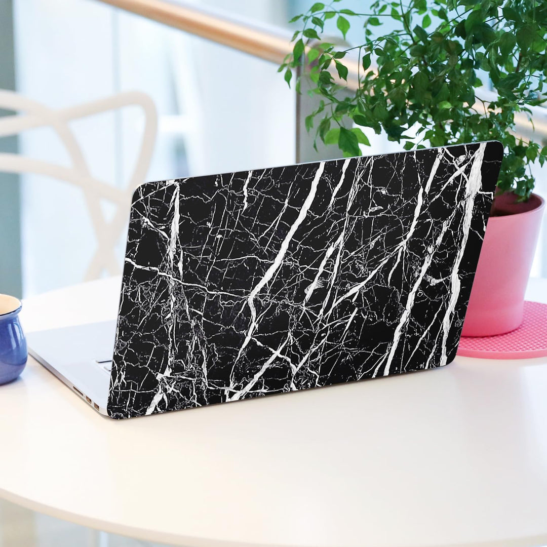 Livelynine 5M X 60 CM Breit Klebefolie Schwarz Marmor Folie für Möbel Tisch Tischplatte Küchenwand K