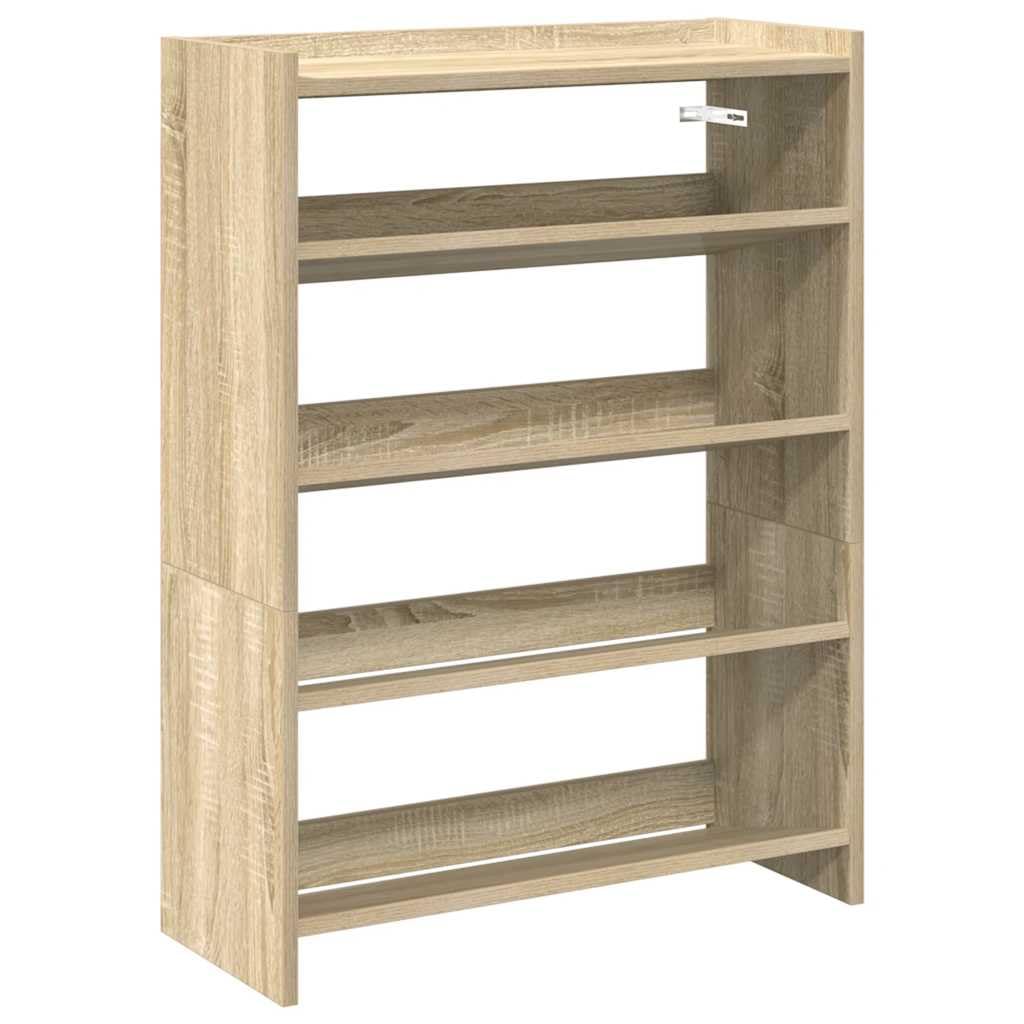 vidaXL Schuhregal Sonoma-Eiche 60x25x81 cm Holzwerkstoff, Schuhschrank, Schuhaufbewahrung, Schuhe Or