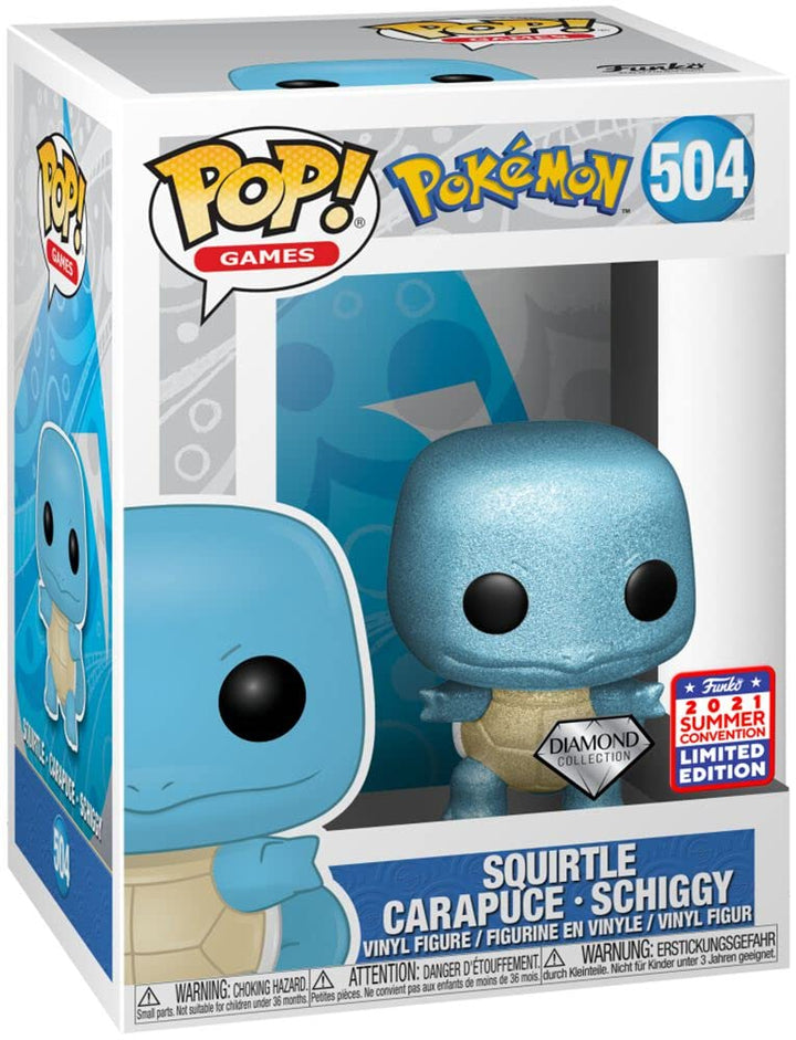 Funko Pop Pokemon Figur Squirtle Schiggy 2021 Summer Convention Diamond Collection #504 – Exclusive