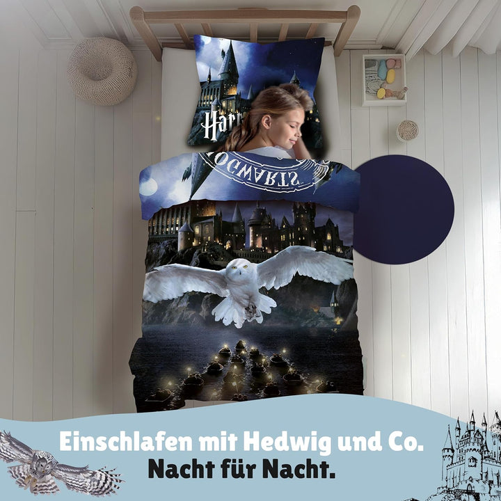 Familando Wende Bettwäsche-Set Harry Potter 135x200 80 x 80 cm · Kinderbettwäsche aus 100% Baumwolle