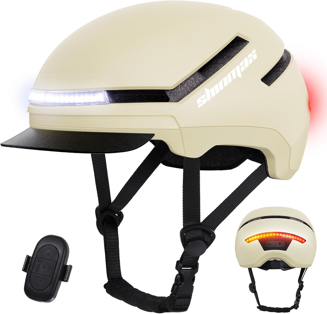 Shinmax Fahrradhelm Damen Herren mit Blinker & Licht, Fahrrad Helm Erwachsene mit USB Wiederaufladba