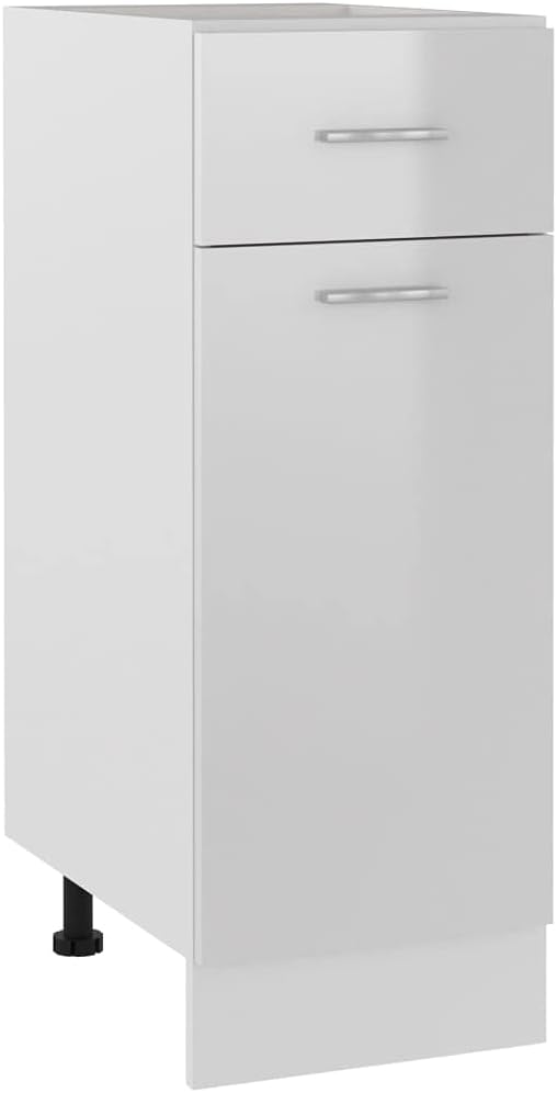 homiuse Schubunterschrank Hochglanz-Weiss 30x46x81,5 cm Kommode Weiss KüChenschrank Kommode Mit Schu