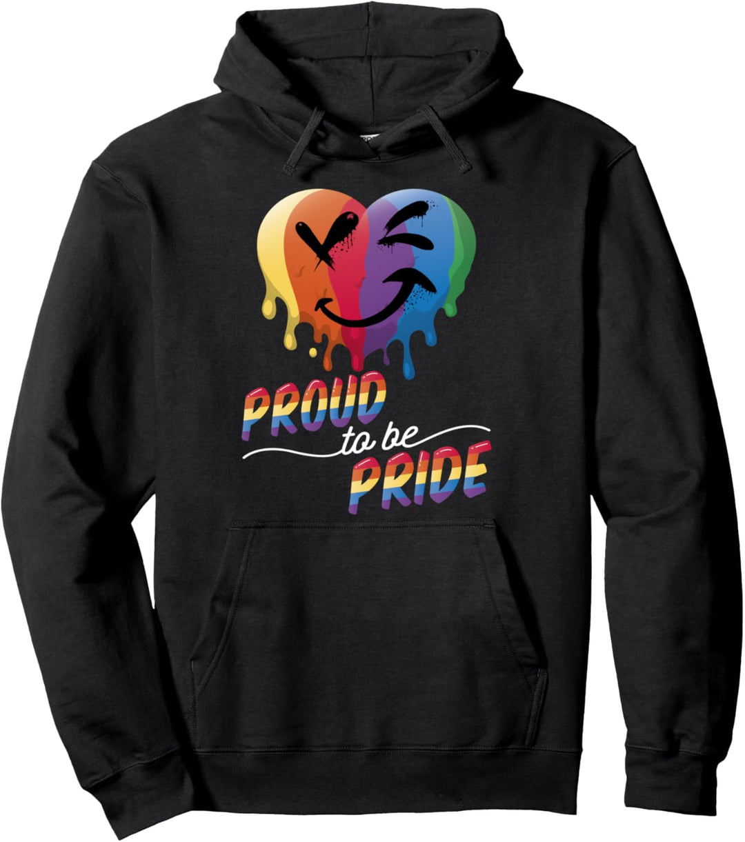 Regenbogen Herz Mit Smiley - LGBT & LGBTQ Pullover Hoodie