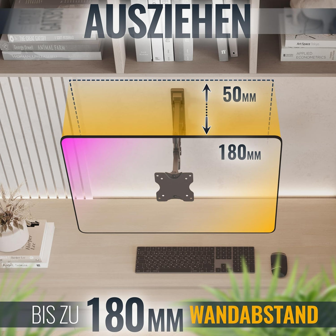 RICOO Monitor Wandhalterung Arm S3911 schwenkbar neigbar für 13–34 Zoll Bildschirmhalterung Arme Hal