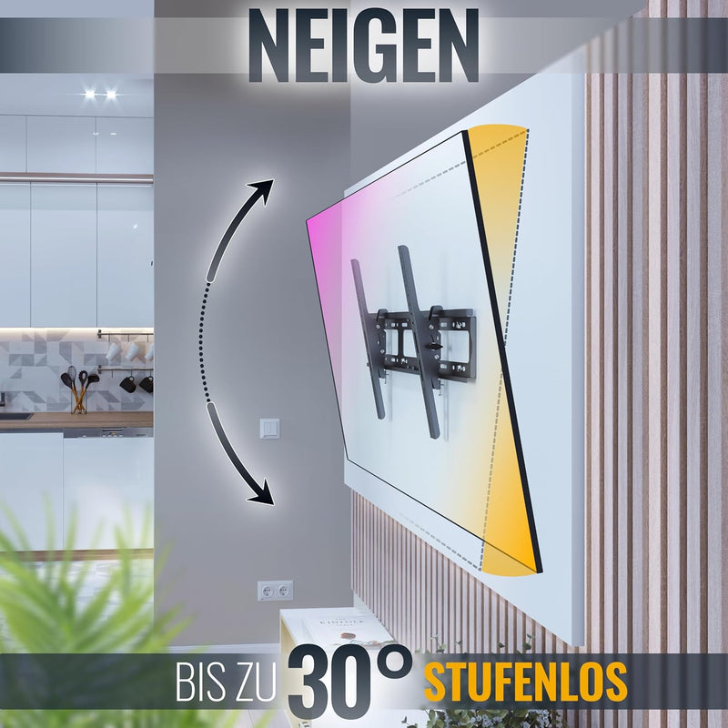 RICOO TV Wandhalterung Fernseher Flach Slim Neigbar für 37-75 Zoll, Universal TV Halterung R17, Fern