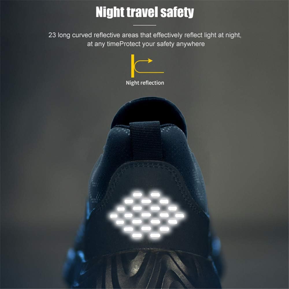 Hitmars Arbeitsschuhe Herren Sneaker Sicherheitsschuhe Damen Stahlkappe Schutz Mesh Leicht Schwarz B