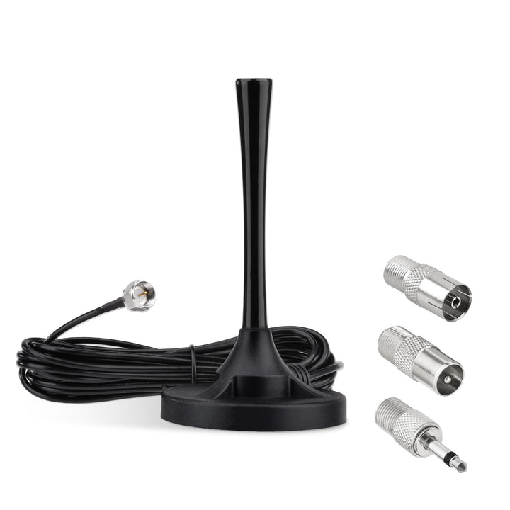 Superbat FM UKW Radio Antenne DAB Antenne mit Magnetfuss + 3m Verlängerungskabel +3 Verbinder für In