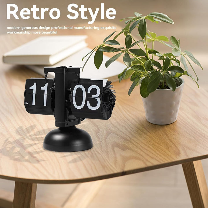 Cyrank Flip Clock, Retro Digital Flip Down Clock Retro Vintage Design Auto Flip Clock Schreibtisch U