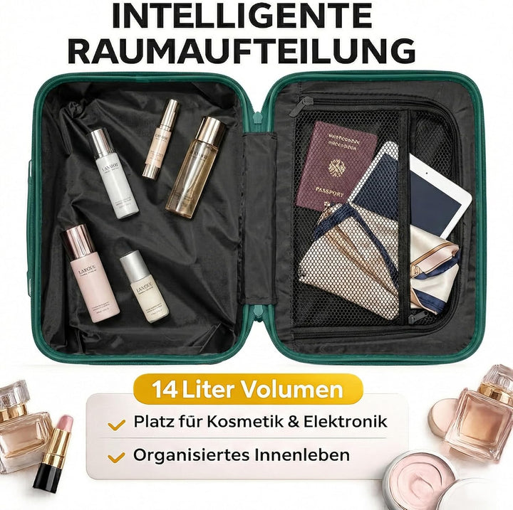 POSH Kleiner Koffer S Hartschale 27x35x17 cm - 14L Beauty Case aus Polypropylen - Ultraleichter 0,8