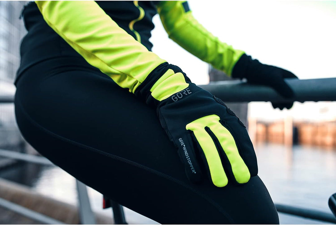 GORE WEAR M Windstopper Thermo Thermohandschuhe 10 Black/Neon Yellow, 10 Black/Neon Yellow