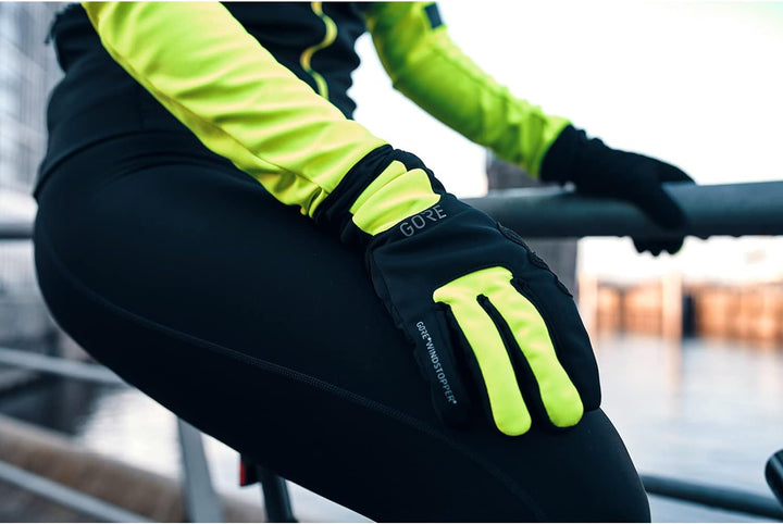 GORE WEAR M Windstopper Thermo Thermohandschuhe 10 Black/Neon Yellow, 10 Black/Neon Yellow