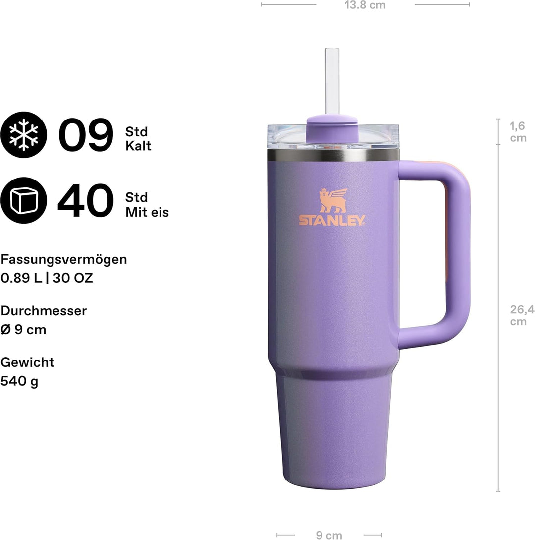 STANLEY 1913 Quencher H2.0 Flowstate Trinkflasche Mit Strohhalm 0.89L - Thermobecher Kühlt 9 Stunden