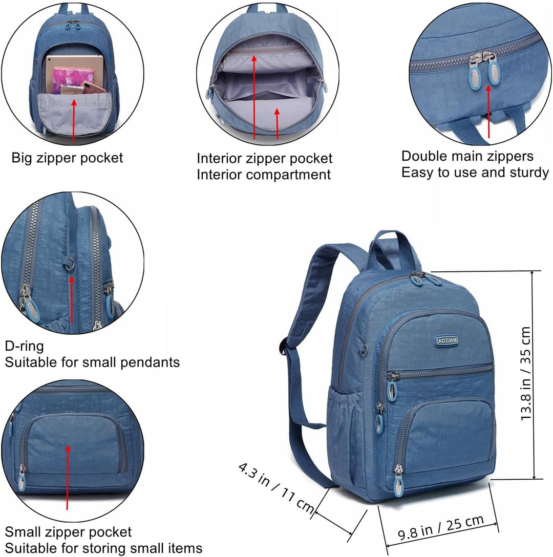AOTIAN Frauen Rucksack Klassische Leichte Kleine Tagesrucksack Damen Nylon City Pack Jugendliche Läs