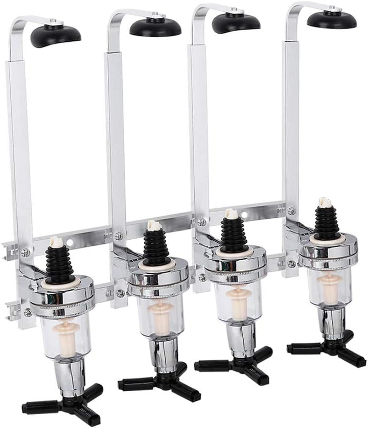 Ejoyous 4 Flaschen Flaschenhalter, Wandmontage Flaschendosierer Wandspender Bar Dispenser Getränkesp