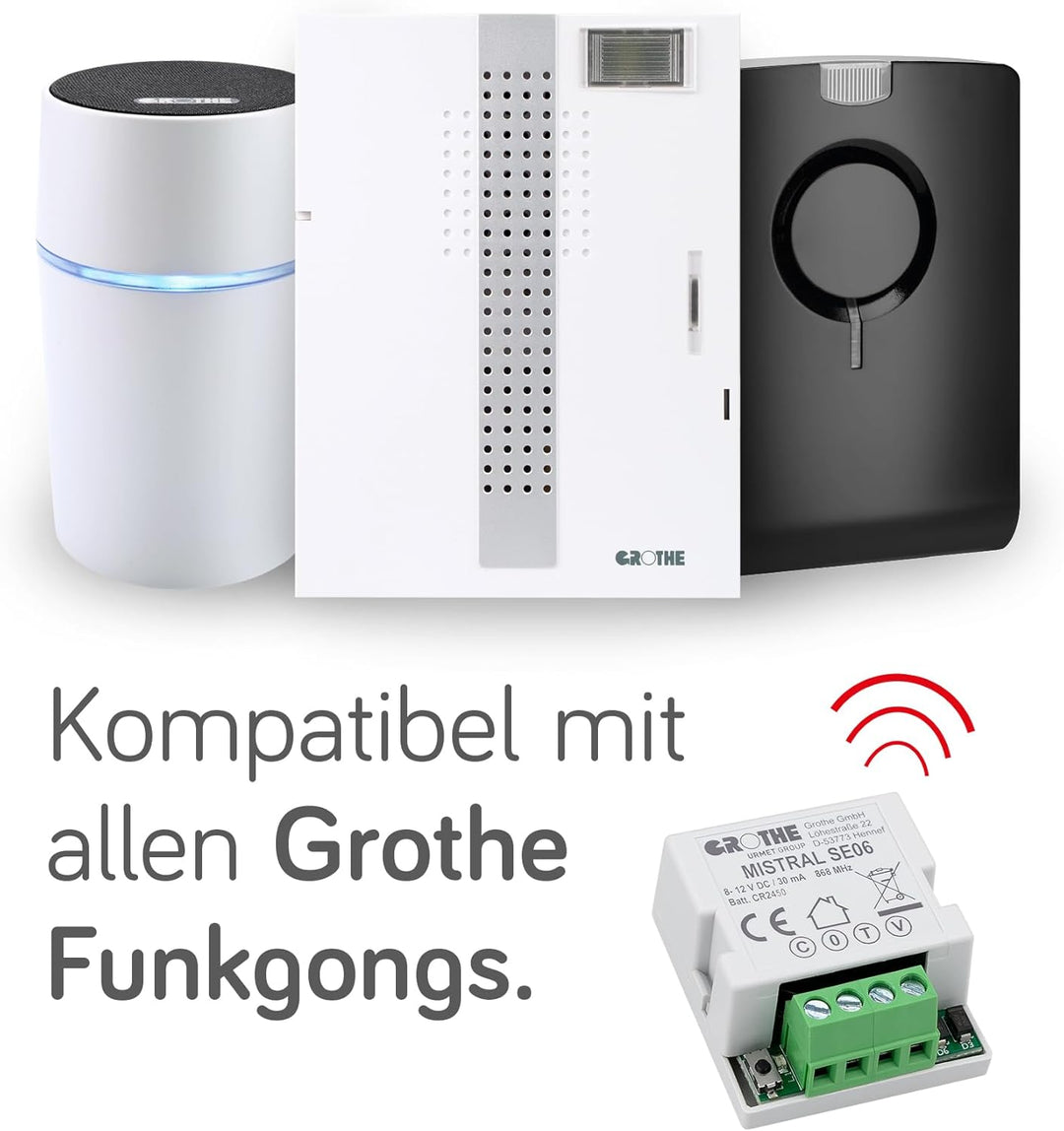 Grothe Funkklingel Weiterleitung Funk Erweiterung Funkkonverter Funkmodul MISTRAL SE06 150m Reichwei