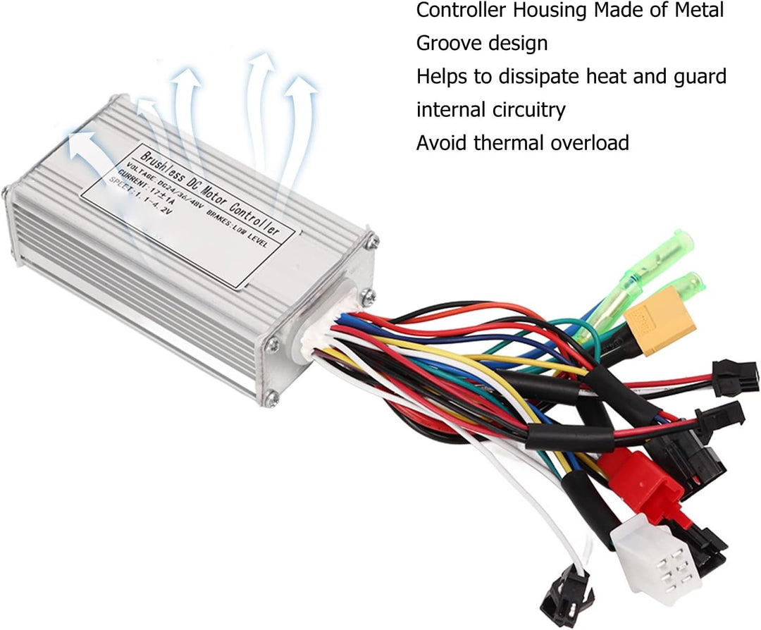 Elektrofahrrad Brushless Motor Controller Kit, 24V 36V 48V 250W 350W 17A Bürstenlose Controller S866