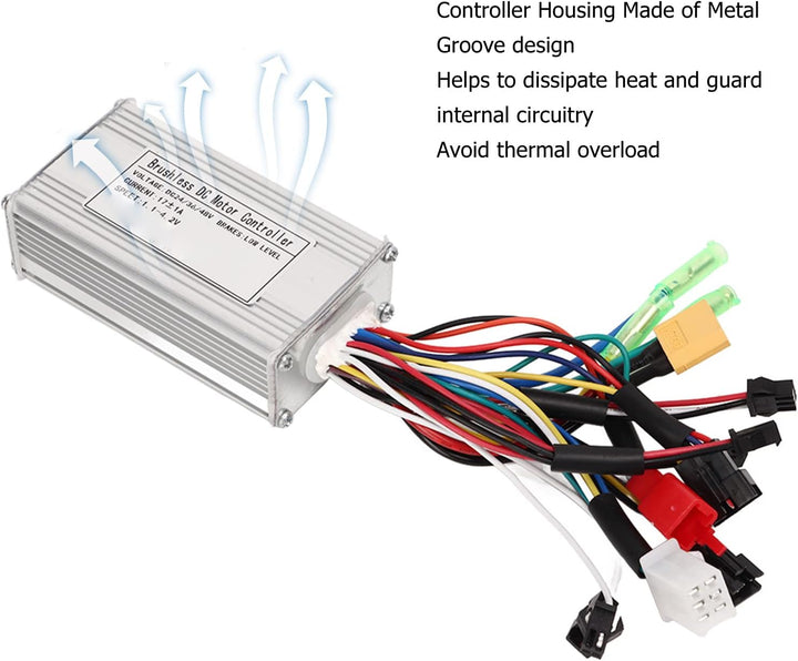 Elektrofahrrad Brushless Motor Controller Kit, 24V 36V 48V 250W 350W 17A Bürstenlose Controller S866