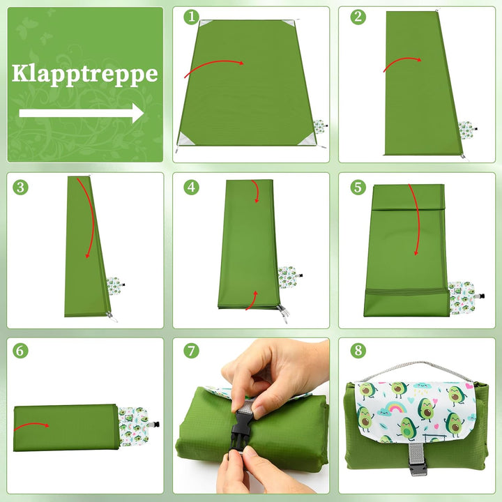 Picknickdecke Outdoor 200 x 150 cm, Faltbar Picnic Blanket Waterproof Leicht und Tragbar Stranddecke