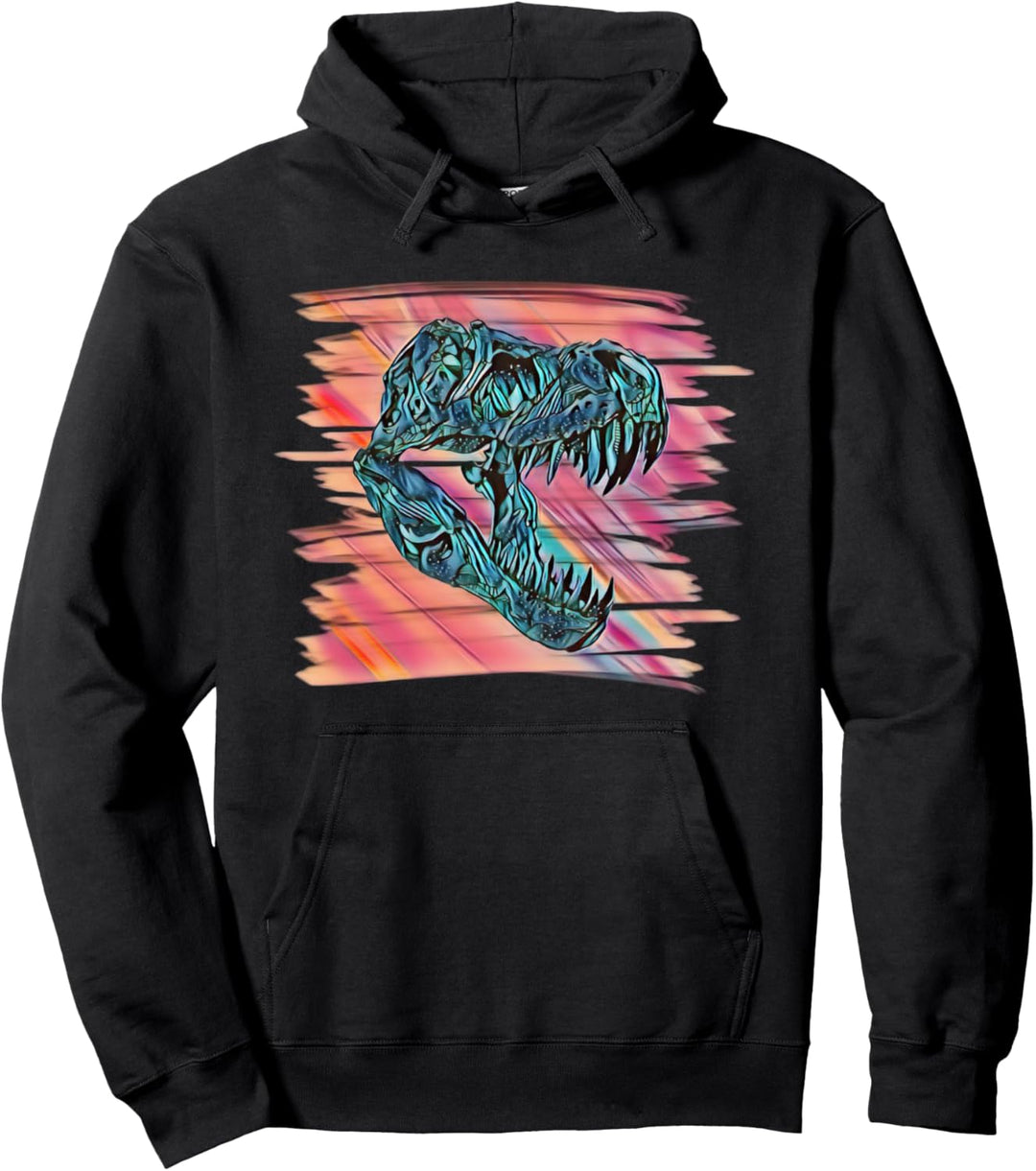 Tyrannosaurus Rex Motiv Schädel T-Rex Urzeit Dinosaurier Pullover Hoodie