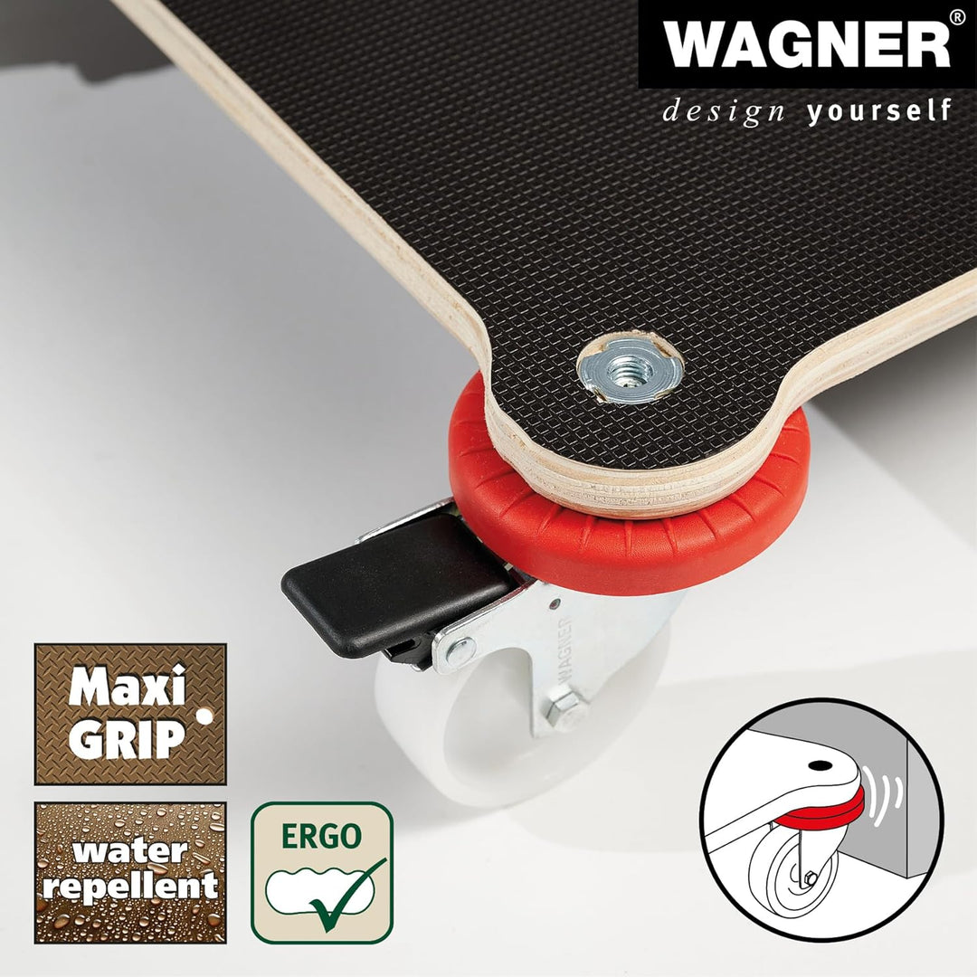 WAGNER Transportroller Transporthilfe I Schichtholz mit Grip 71 x 44 x 12,5 cm, Tragkraft 200 kg I U