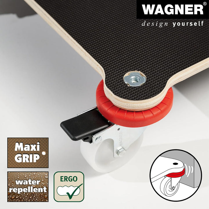WAGNER Transportroller Transporthilfe I Schichtholz mit Grip 71 x 44 x 12,5 cm, Tragkraft 200 kg I U