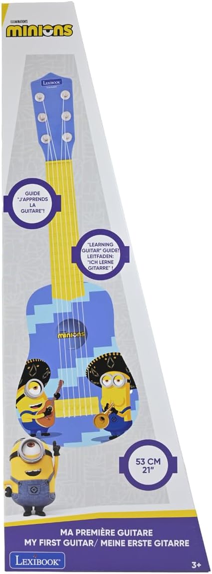 Lexibook, Ich - Einfach unverbesserlich Minions, Meine erste Gitarre für Kinder, 6 Nylonsaiten, 21“